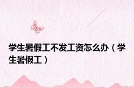 学生暑假工不发工资怎么办（学生暑假工）