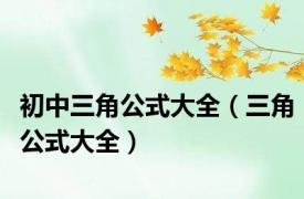 初中三角公式大全（三角公式大全）