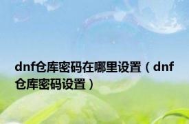 dnf仓库密码在哪里设置（dnf仓库密码设置）