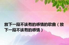放下一段不该有的感情的歌曲（放下一段不该有的感情）