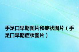 手足口早期图片和症状图片（手足口早期症状图片）
