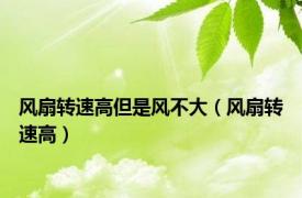 风扇转速高但是风不大（风扇转速高）