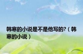 韩寒的小说是不是他写的?（韩寒的小说）