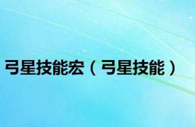 弓星技能宏（弓星技能）