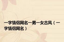一字情侣网名一男一女古风（一字情侣网名）