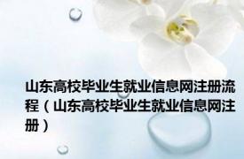 山东高校毕业生就业信息网注册流程（山东高校毕业生就业信息网注册）