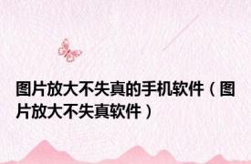 图片放大不失真的手机软件（图片放大不失真软件）