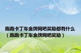跑跑卡丁车金牌网吧奖励都有什么（跑跑卡丁车金牌网吧奖励）