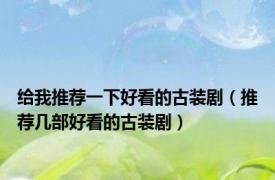 给我推荐一下好看的古装剧（推荐几部好看的古装剧）