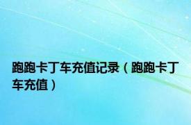 跑跑卡丁车充值记录（跑跑卡丁车充值）