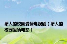 感人的校园爱情电视剧（感人的校园爱情电影）