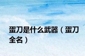 蛋刀是什么武器（蛋刀全名）