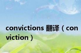 convictions 翻译（conviction）