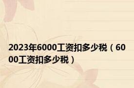 2023年6000工资扣多少税（6000工资扣多少税）