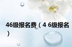 46级报名费（4 6级报名）