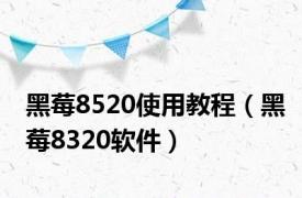 黑莓8520使用教程（黑莓8320软件）