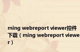 ming webreport viewer控件下载（ming webreport viewer）