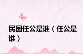 民国任公是谁（任公是谁）