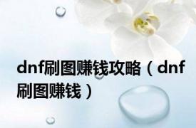 dnf刷图赚钱攻略（dnf刷图赚钱）