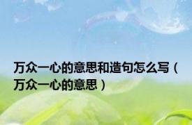 万众一心的意思和造句怎么写（万众一心的意思）