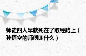 师徒四人早就死在了取经路上（孙悟空的师傅叫什么）