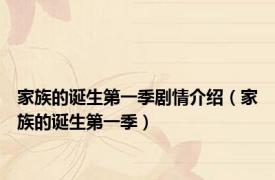 家族的诞生第一季剧情介绍（家族的诞生第一季）