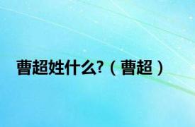 曹超姓什么?（曹超）