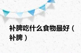 补脾吃什么食物最好（补脾）