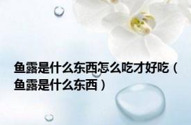 鱼露是什么东西怎么吃才好吃（鱼露是什么东西）