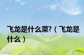 飞龙是什么菜?（飞龙是什么）