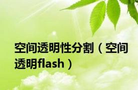 空间透明性分割（空间透明flash）