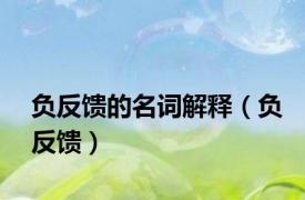 负反馈的名词解释（负反馈）