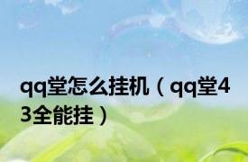 qq堂怎么挂机（qq堂4 3全能挂）