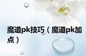 魔道pk技巧（魔道pk加点）