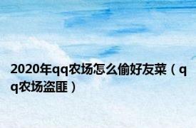2020年qq农场怎么偷好友菜（qq农场盗匪）