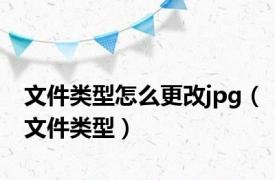 文件类型怎么更改jpg（文件类型）