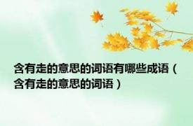 含有走的意思的词语有哪些成语（含有走的意思的词语）