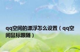 qq空间的漂浮怎么设置（qq空间鼠标跟随）