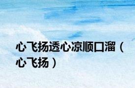 心飞扬透心凉顺口溜（心飞扬）