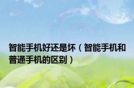 智能手机好还是坏（智能手机和普通手机的区别）
