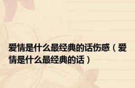 爱情是什么最经典的话伤感（爱情是什么最经典的话）