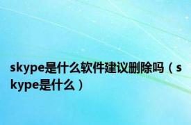 skype是什么软件建议删除吗（skype是什么）