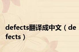 defects翻译成中文（defects）