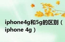 iphone4g和5g的区别（iphone 4g）