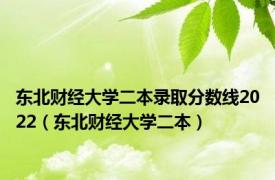 东北财经大学二本录取分数线2022（东北财经大学二本）