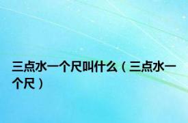 三点水一个尺叫什么（三点水一个尺）