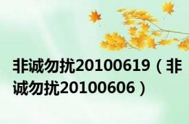 非诚勿扰20100619（非诚勿扰20100606）