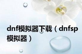 dnf模拟器下载（dnfsp模拟器）