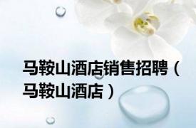 马鞍山酒店销售招聘（马鞍山酒店）