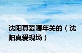 沈阳真爱哪年关的（沈阳真爱现场）